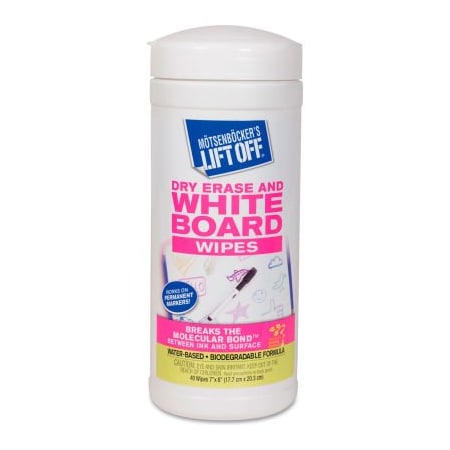 Motsenbockers Lift Off Lift Off Dry Erase Board Cleaner Wipes, 30 Wipes/Can, 6 Cans - 42703 MTS 42703